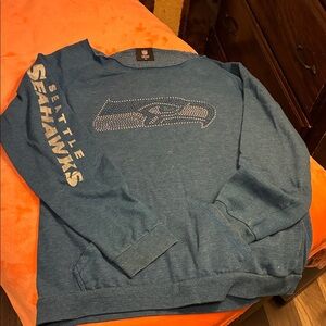 Team Apparel Seattle Seahawks Blue Sweatshirt With Sequins And Bonus Tank Top